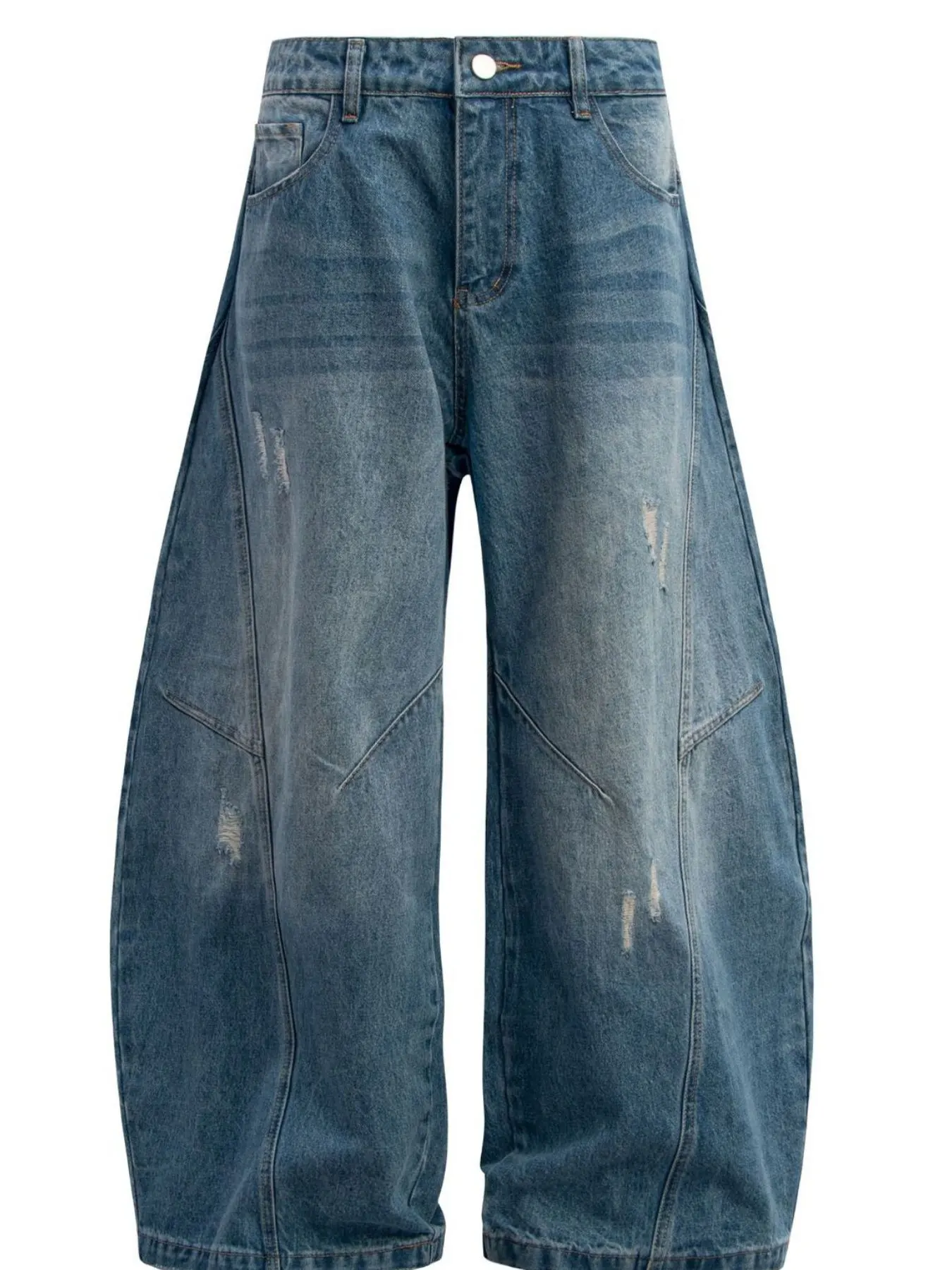 Men's Distressed Wide Leg Baggy Jeans